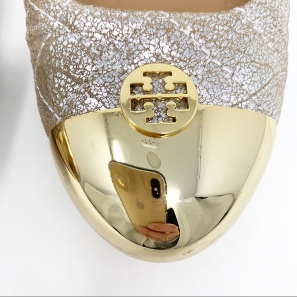 Tory Burch Quilted Cap Toe Ballet Flats Size 7 - Picture 4 of 8